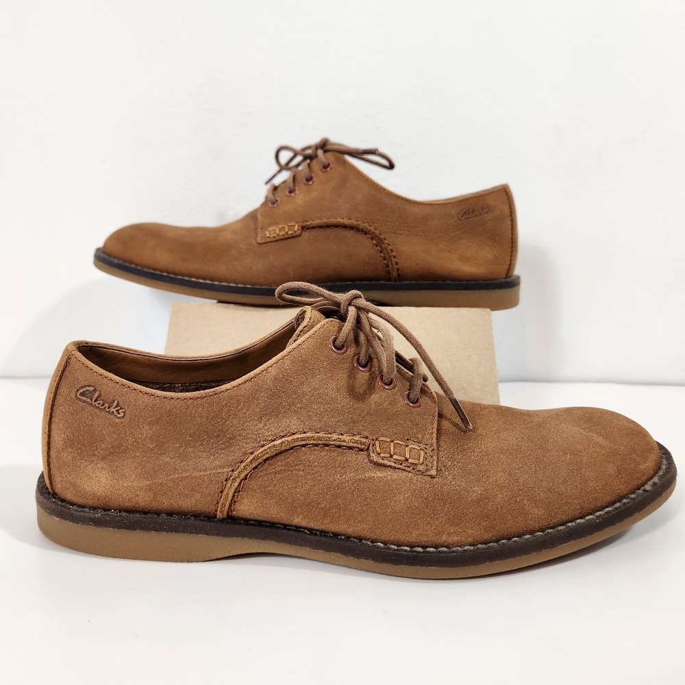 Clarks Hommes Tan Suede Oxford Shoes Mens Size 7M Lace Up Casual Comfort Flex